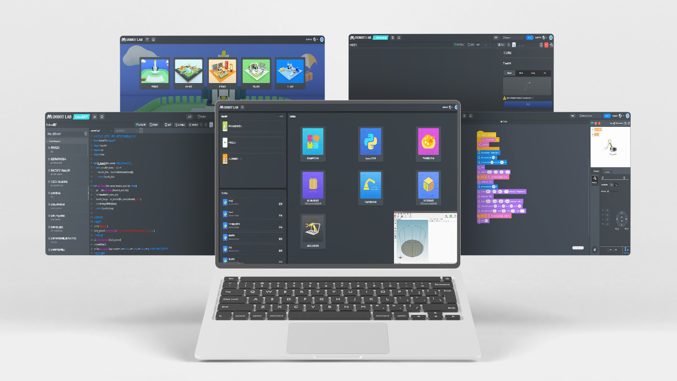 越疆,越疆科技,越疆機器人,DOBOTLAB人工智能教育平臺,AI教育,機器人教育平臺,機器人教育云平臺,實訓平臺、七大功能模塊   多樣化教學場景